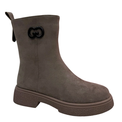 Ботинки женские зимние PINDIAN спрессованная замша капучино 10102 Ботинки женские зимние PINDIAN спрессованная замша капучино 10102