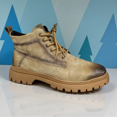 Ботинки мужские зимние UFOQQ натуральный нубук бежевые 10039 Ботинки мужские зимние UFOQQ натуральный нубук бежевые 10039