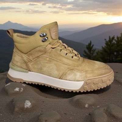 Ботинки мужские зимние UFOQQ натуральный нубук бежевые 10025 Ботинки мужские зимние UFOQQ натуральный нубук бежевые 10025