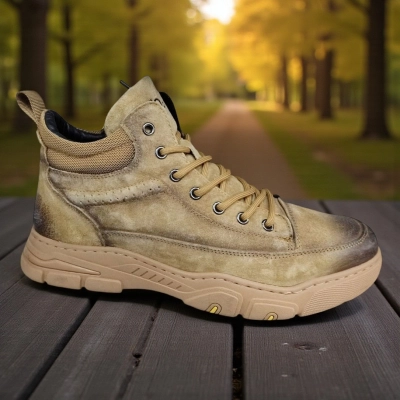 Ботинки мужские зимние UFOQQ натуральный нубук бежевые 10017 Ботинки мужские зимние UFOQQ натуральный нубук бежевые 10017