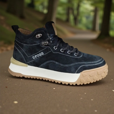 Ботинки мужские зимние UFOQQ натуральный замша черные 10002 Ботинки мужские зимние UFOQQ натуральный замша черные 10002