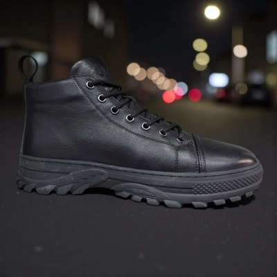 Ботинки мужские зимние UFOQQ натуральная кожа черные 10007 Ботинки мужские зимние UFOQQ натуральная кожа черные 10007