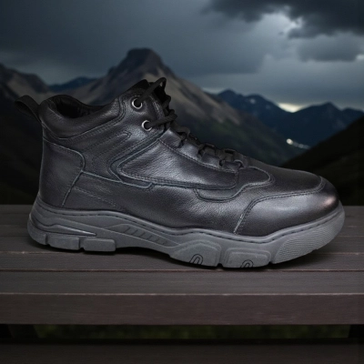 Ботинки мужские зимние UFOQQ натуральная кожа черные 9991 Ботинки мужские зимние UFOQQ натуральная кожа черные 9991