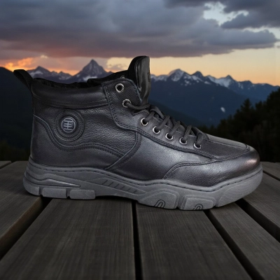 Ботинки мужские зимние UFOQQ натуральная кожа черные 9989 Ботинки мужские зимние UFOQQ натуральная кожа черные 9989