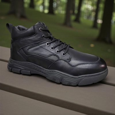 Ботинки мужские зимние UFOQQ натуральная кожа черные 9982 Ботинки мужские зимние UFOQQ натуральная кожа черные 9982