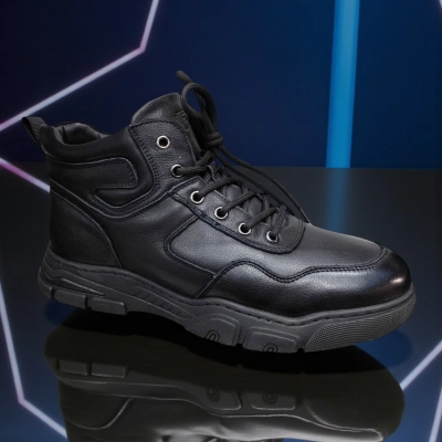 Ботинки мужские зимние UFOQQ натуральная кожа черные 9981 Ботинки мужские зимние UFOQQ натуральная кожа черные 9981