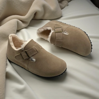 Полуботинки женские зимние натуральная замша капучино M6163-4P Полуботинки женские зимние натуральная замша капучино M6163-4P