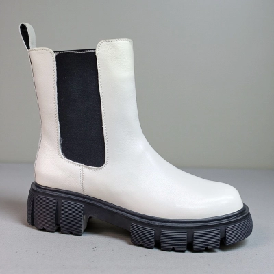 Ботинки женские челси зимние натуральная кожа бежевые 10242 Ботинки женские челси зимние натуральная кожа бежевые 10242