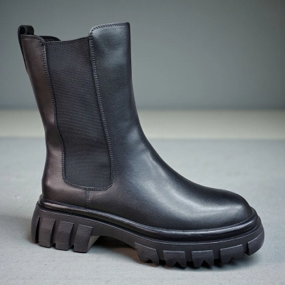 Ботинки женские челси зимние натуральная кожа черные 10241 Ботинки женские челси зимние натуральная кожа черные 10241