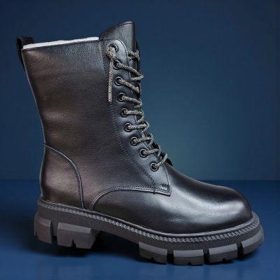 Ботинки женские зимние натуральная кожа черные 10237 Ботинки женские зимние натуральная кожа черные 10237