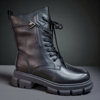 Ботинки женские зимние натуральная кожа черные 10233 Ботинки женские зимние натуральная кожа черные 10233