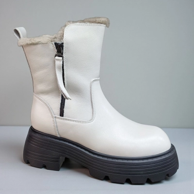 Ботинки женские зимние натуральная кожа бежевые 10225 Ботинки женские зимние натуральная кожа бежевые 10225