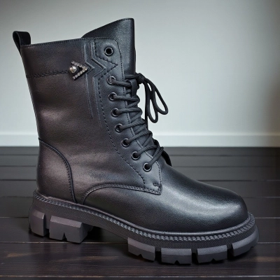 Ботинки женские зимние натуральная кожа черные 10256 Ботинки женские зимние натуральная кожа черные 10256