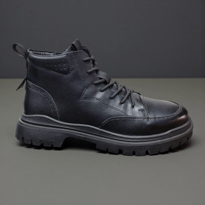 Ботинки мужские демисезон натуральная кожа черные 10347 Ботинки мужские демисезон натуральная кожа черные 10347