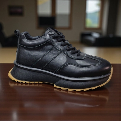 Кроссовки мужские зимние натуральная кожа черные 10273 Кроссовки мужские зимние натуральная кожа черные 10273