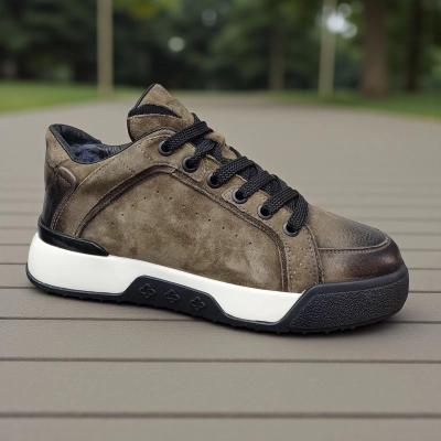 Кроссовки мужские зимние натуральный нубук коричневые 10276 Кроссовки мужские зимние натуральный нубук коричневые 10276