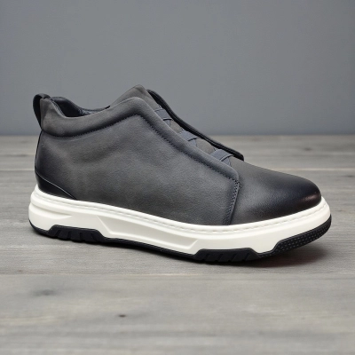 Ботинки мужские зимние натуральный нубук серые 10287 Ботинки мужские зимние натуральный нубук серые 10287