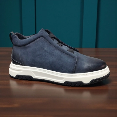 Ботинки мужские зимние натуральный нубук синие 10290 Ботинки мужские зимние натуральный нубук синие 10290