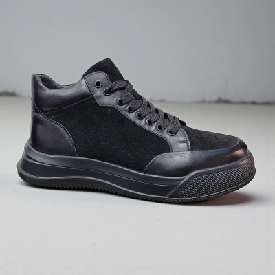 Ботинки мужские демисезон натуральная кожа с замшей черные 10328 Ботинки мужские демисезон натуральная кожа с замшей черные 10328