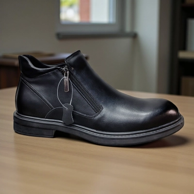 Ботинки мужские демисезон натуральная кожа черные 10332 Ботинки мужские демисезон натуральная кожа черные 10332