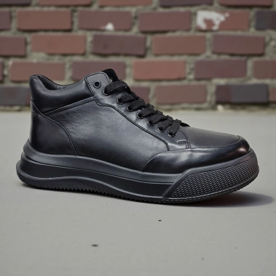 Ботинки мужские демисезон натуральная кожа черные 10337 Ботинки мужские демисезон натуральная кожа черные 10337