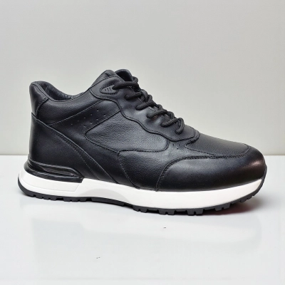 Кроссовки мужские демисезон натуральная кожа черные 10341 Кроссовки мужские демисезон натуральная кожа черные 10341