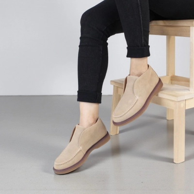 Полуботинки женские демисезонные натуральная замша бежевые H3050-17 Полуботинки женские демисезонные натуральная замша бежевые H3050-17