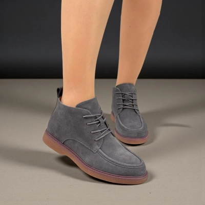 Полуботинки женские демисезонные натуральная замша серые 11912 Полуботинки женские демисезонные натуральная замша серые 11912