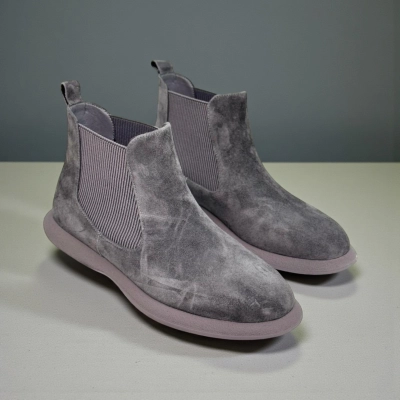 Ботинки женские челси демисезонные натуральная замша серые X1202-6A Ботинки женские челси демисезонные натуральная замша серые X1202-6A