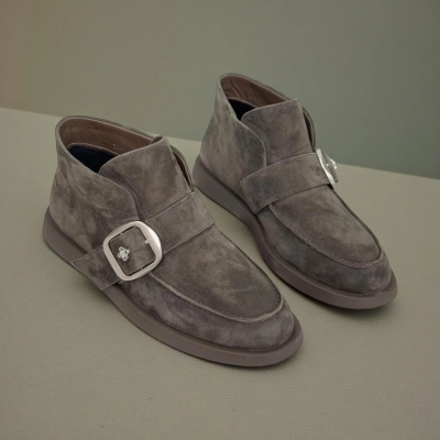 Ботинки женские демисезонные натуральная замша серые X1204-10A Ботинки женские демисезонные натуральная замша серые X1204-10A