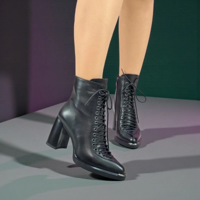 Ботильоны женские демисезонные натуральная кожа черные 11932 Ботильоны женские демисезонные натуральная кожа черные 11932