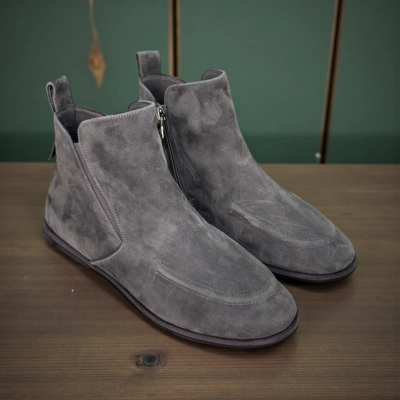 Ботинки женские демисезонные натуральная замша серые X1200-6A Ботинки женские демисезонные натуральная замша серые X1200-6A
