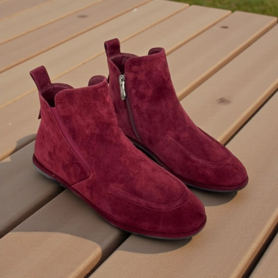Ботинки женские демисезонные натуральная замша бордовые X1200-19A Ботинки женские демисезонные натуральная замша бордовые X1200-19A