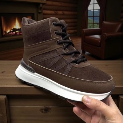 Кроссовки женские зимние PINDIAN искусственная кожа шоколадные 10757 Кроссовки женские зимние PINDIAN искусственная кожа шоколадные 10757