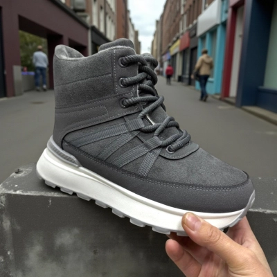 Кроссовки женские зимние PINDIAN искусственная кожа серые 10759 Кроссовки женские зимние PINDIAN искусственная кожа серые 10759