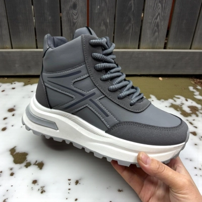 Кроссовки женские зимние PINDIAN искусственная кожа серые 10768 Кроссовки женские зимние PINDIAN искусственная кожа серые 10768