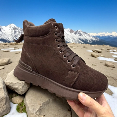 Кроссовки женские зимние PINDIAN искусственная замша шоколадные 10778 Кроссовки женские зимние PINDIAN искусственная замша шоколадные 10778