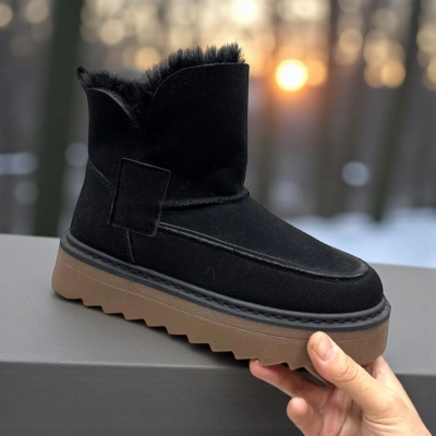 Угги женские PINDIAN на зиму искусственная замша черные 10784 Угги женские PINDIAN на зиму искусственная замша черные 10784