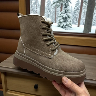 Ботинки женские PINDIAN на зиму искусственная замша хаки 10789 Ботинки женские PINDIAN на зиму искусственная замша хаки 10789