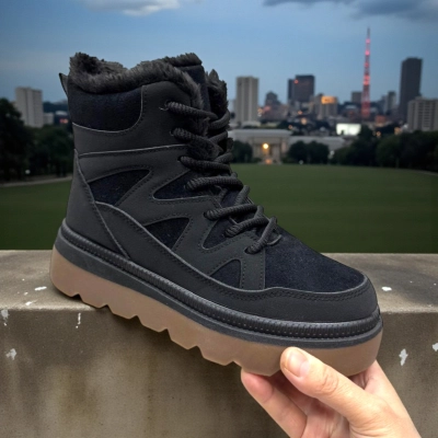 Ботинки женские PINDIAN на зиму искусственная замша черные 10792 Ботинки женские PINDIAN на зиму искусственная замша черные 10792