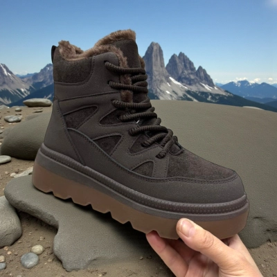 Ботинки женские PINDIAN на зиму искусственная замша шоколадные 10794 Ботинки женские PINDIAN на зиму искусственная замша шоколадные 10794