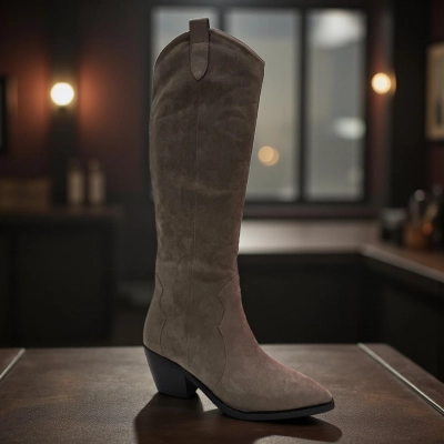 Казаки женские зимние PINDIAN прессованная замша капучино 10801 Казаки женские зимние PINDIAN прессованная замша капучино 10801