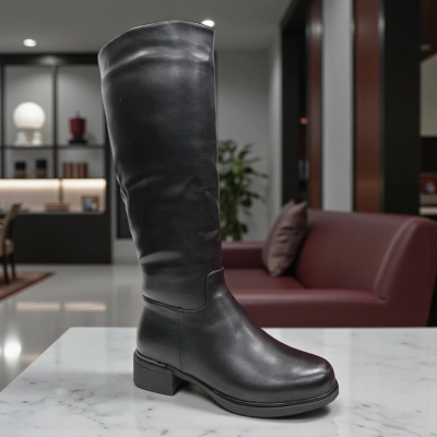 Сапоги женские зимние PINDIAN прессованная кожа черные 10805 Сапоги женские зимние PINDIAN прессованная кожа черные 10805