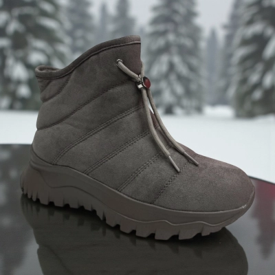 Ботинки женские зимние PINDIAN искусственная замша серые 10826 Ботинки женские зимние PINDIAN искусственная замша серые 10826