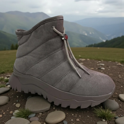 Ботинки женские зимние PINDIAN искусственная замша серые 10827 Ботинки женские зимние PINDIAN искусственная замша серые 10827