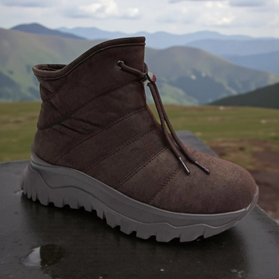 Ботинки женские зимние PINDIAN искусственная замша шоколадные 10829 Ботинки женские зимние PINDIAN искусственная замша шоколадные 10829