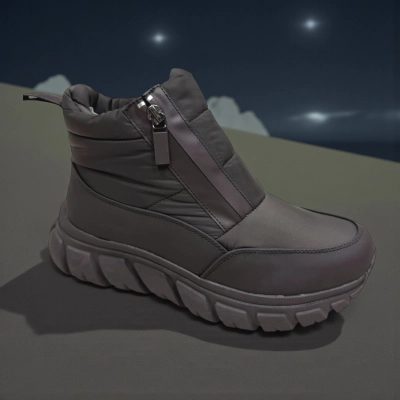 Дутики женские зимние PINDIAN пресс кожа с текстилем шоколадные 10847 Дутики женские зимние PINDIAN пресс кожа с текстилем шоколадные 10847