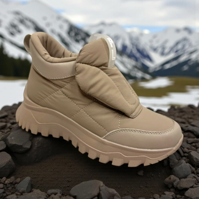 Дутики женские зимние PINDIAN пресс кожа с текстилем какао 10851 Дутики женские зимние PINDIAN пресс кожа с текстилем какао 10851