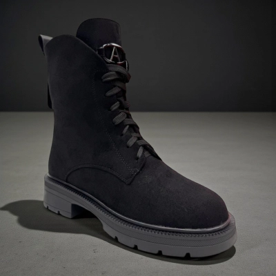 Ботинки женские зимние PINDIAN прессованная замша черные 10853 Ботинки женские зимние PINDIAN прессованная замша черные 10853