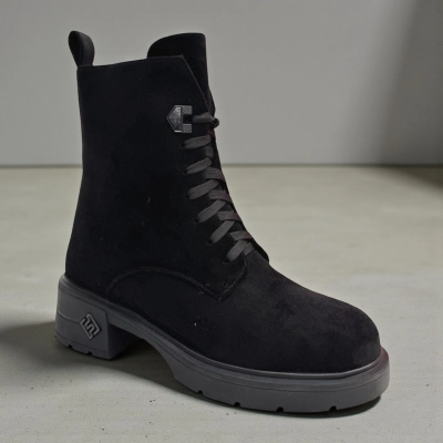 Ботинки женские зимние PINDIAN прессованная замша черные 10857 Ботинки женские зимние PINDIAN прессованная замша черные 10857